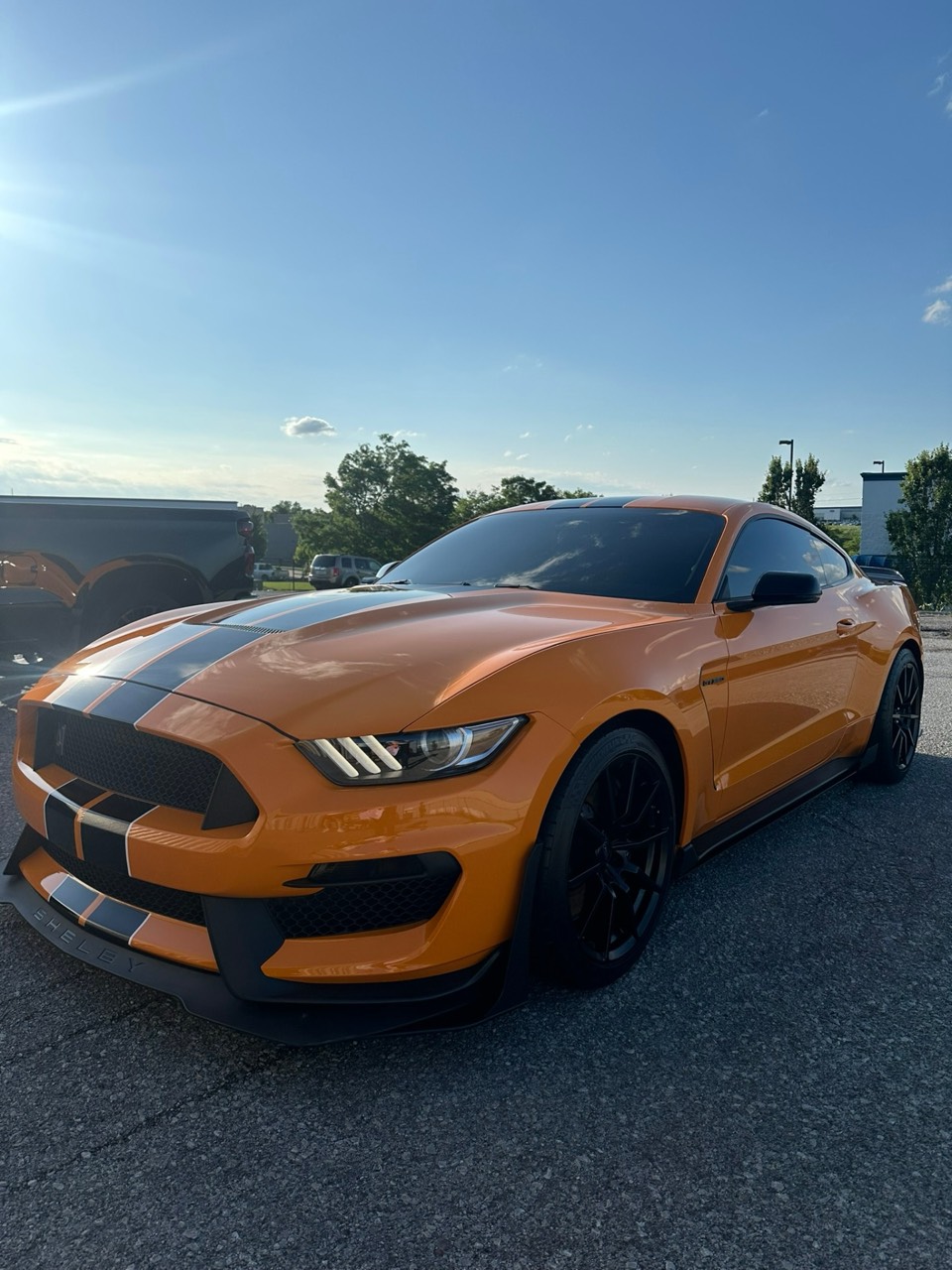 Exterior detailing on a Mustang